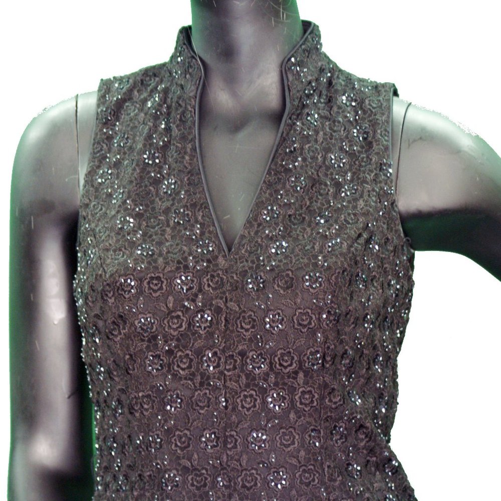 INC Black Beaded Sleeveless Top Size 4